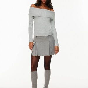 Gray Pleated Skirt
